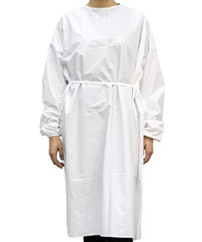 White Washable Isolation Gown